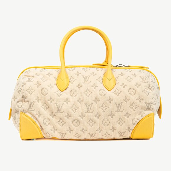 Louis Vuitton SS/12 Squat MM Denim Jaune Handbag - Picture 4 of 15